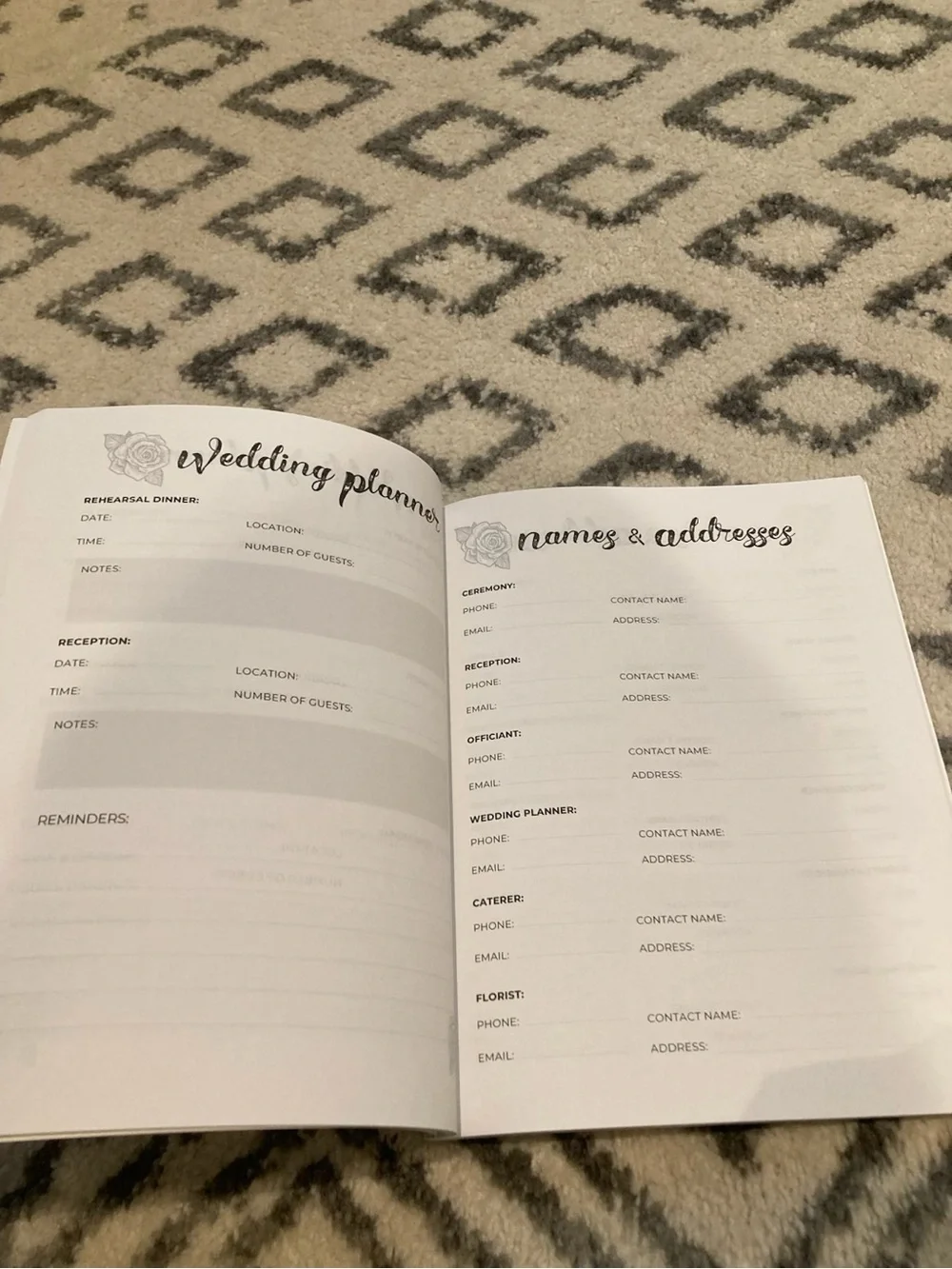 My Wedding Shit A Planner and Notebook for Plans Budgeting Checklists thoughts